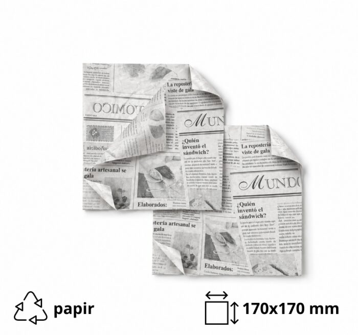 Vrećica za hamburgere 170×170 mm bijele novine 1000 kom