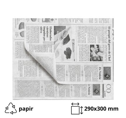 “Papir za zamatanje hamburgera 290×300 mm bijele novine 500 kom