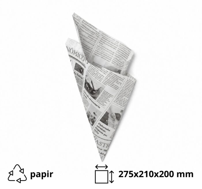 Vrećica za pomfrit 250 gr bijele novine 100 kom