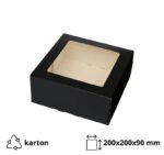 Kutija za torte s prozorom 200x200x90 crna [10 kom/pak]