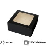 Kutija za torte s prozorom 200x200x90 crna [10 kom/pak]