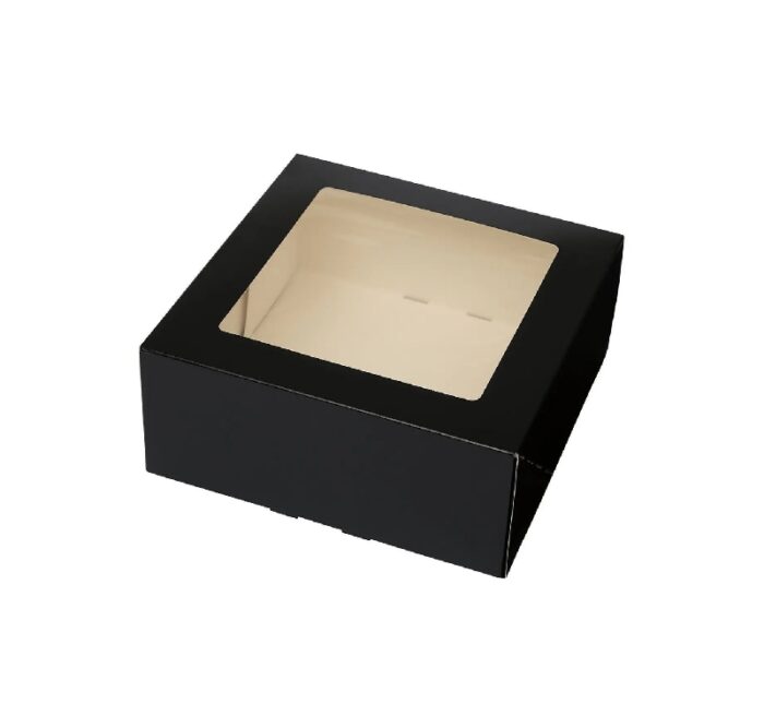 Kutija za torte s prozorom 200x200x90 crna [10 kom/pak]
