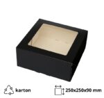 Kutija za torte s prozorom 250x250x90 mm crna [10 kom/pak]