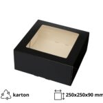 Kutija za torte s prozorom 250x250x90 mm crna [10 kom/pak]