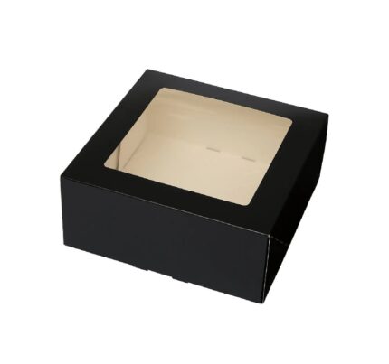 Kutija za torte s prozorom 250x250x90 mm crna [10 kom/pak]
