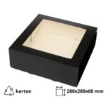 Kutija za torte s prozorom 280x280x60 mm crna [10 kom/pak]