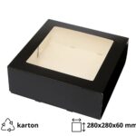 Kutija za torte s prozorom 280x280x60 mm crna [10 kom/pak]
