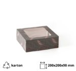 Kutija za torte s prozorom 200x200x90 siva/cvijeće [10 kom/pak]