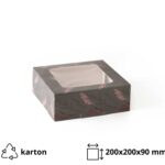 Kutija za torte s prozorom 200x200x90 siva/cvijeće [10 kom/pak]