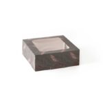 Kutija za torte s prozorom 200x200x90 siva/cvijeće [10 kom/pak]