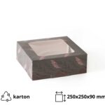 Kutija za torte s prozorom 250x250x90 siva/cvijeće [10 kom/pak]