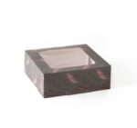 Kutija za torte s prozorom 250x250x90 siva/cvijeće [10 kom/pak]