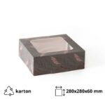 Kutija za torte s prozorom 280x280x60 siva/cvijeće [10 kom/pak]