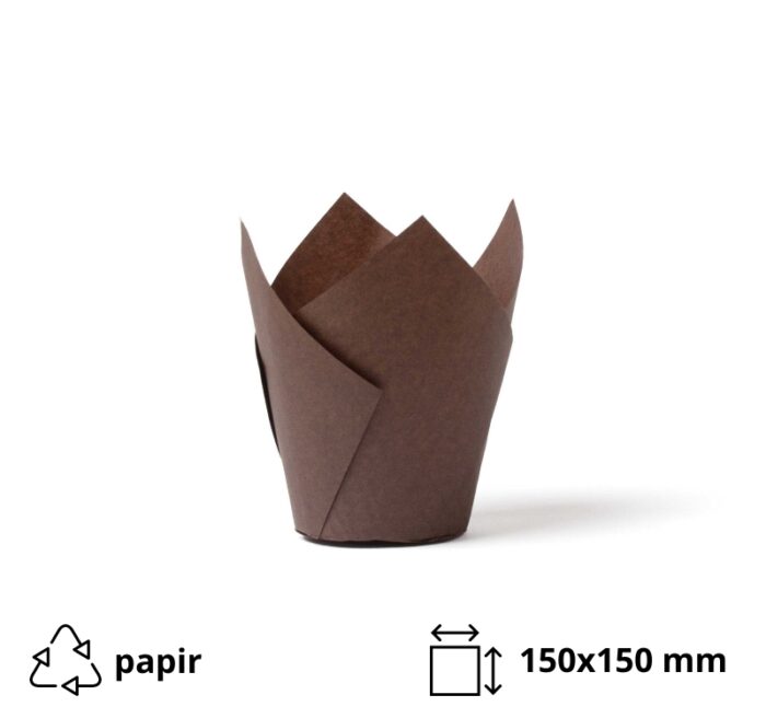 Papirnate košarice za muffine TULIP 150×150 smeđa