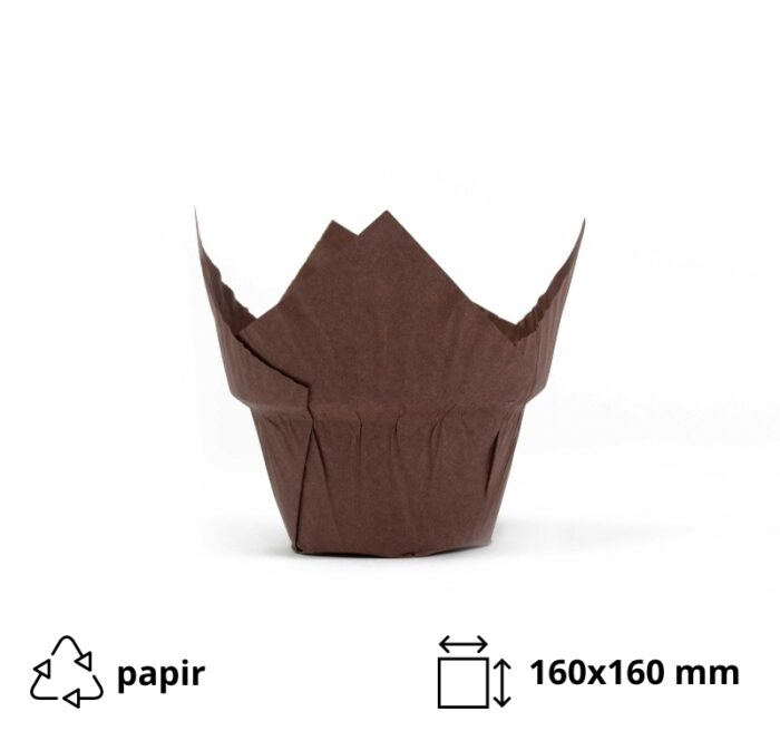 Papirnate košarice za muffine TULIP STEP 160×160 smeđa