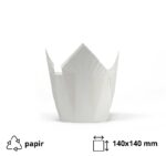 Papirnate košarice za muffine TULIP 140×140 bijela