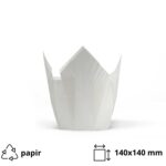 Papirnate košarice za muffine TULIP 140x140 bijela