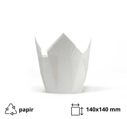 Papirnate košarice za muffine TULIP 140×140 bijela