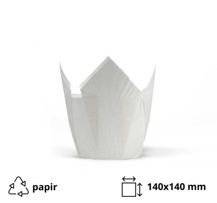 Papirnate košarice za muffine TULIP 140×140 bijela