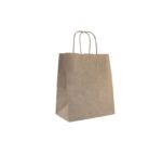 Papirnata vrećica s pletenom ručkom 260х170х255 mm kraft 25 kom/pak