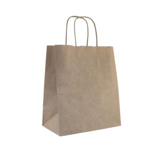 Papirnata vrećica s uvijenim ručkama 300x200x330 mm kraft 250 kom/pak