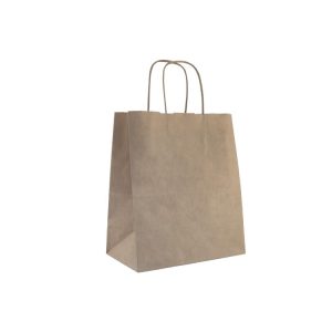 Papirnata vrećica s uvijenim ručkama 280x180x270 mm kraft 300 kom/pak