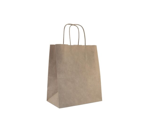 Papirnata vrećica s uvijenim ručkama 280x180x270 mm kraft 300 kom/pak