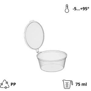 Posuda za umake sa poklopcem PP 75 ml 50 kom