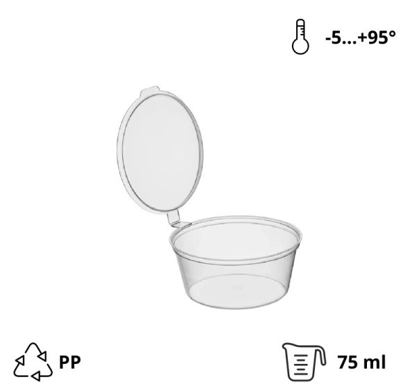 Posuda za umake sa poklopcem PP 75 ml 50 kom