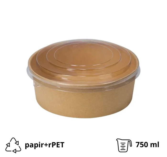 Papirnata posuda 750 ml sa poklopcem PET 50 kom