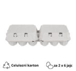 Kutija za 2×6 jaja pulpa kartona, siva [50 kom/pak]
