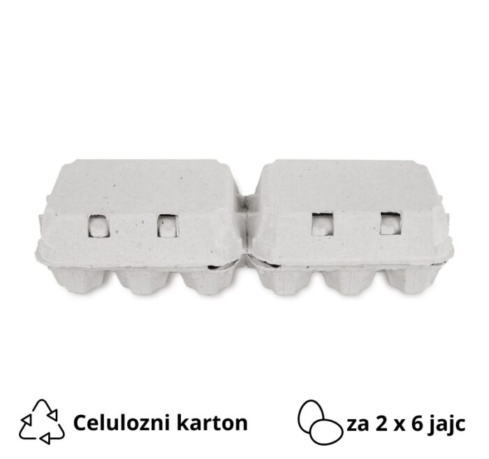 Kutija za 2×6 jaja pulpa kartona, siva [50 kom/pak]