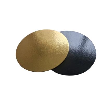 Podmetač krug karton d=200 mm h=1,5 mm crni/zlatni [10 kom/pak]