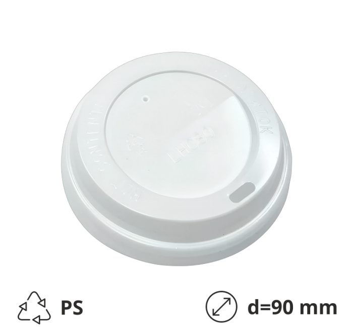 Poklopac s rupom PS d=90 mm, bijeli 100 kom