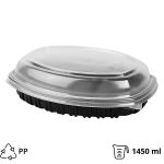 Posuda PP 1450 ml 257х202x37 mm crna, za poklopcem, 70 kom (komplet)