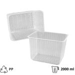 Posuda РР 2000 ml 179х132х126 mm prozirna, bez poklopca [50 kom/pak]