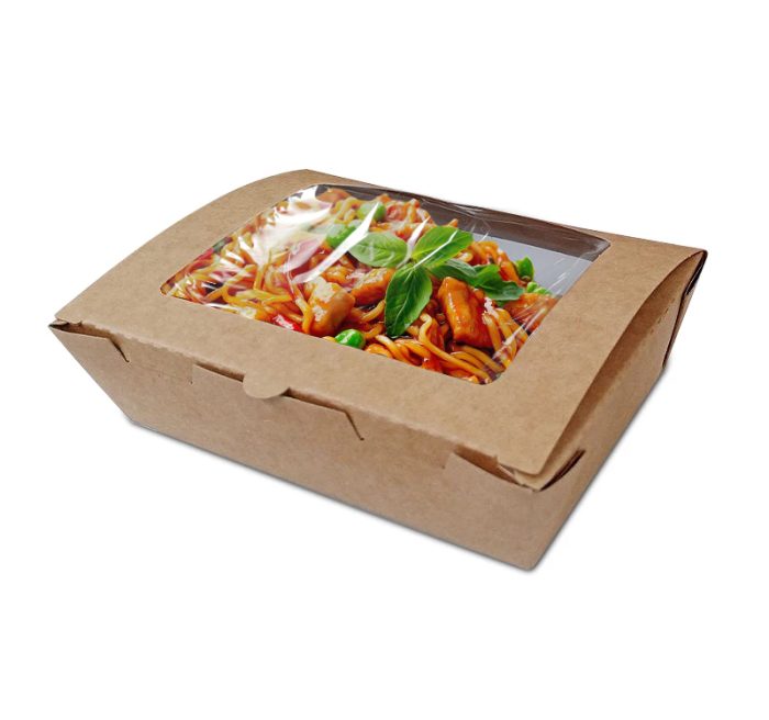 Papirnata posuda s prozorom 700 ml 150x100x45 mm kraft 50 kom