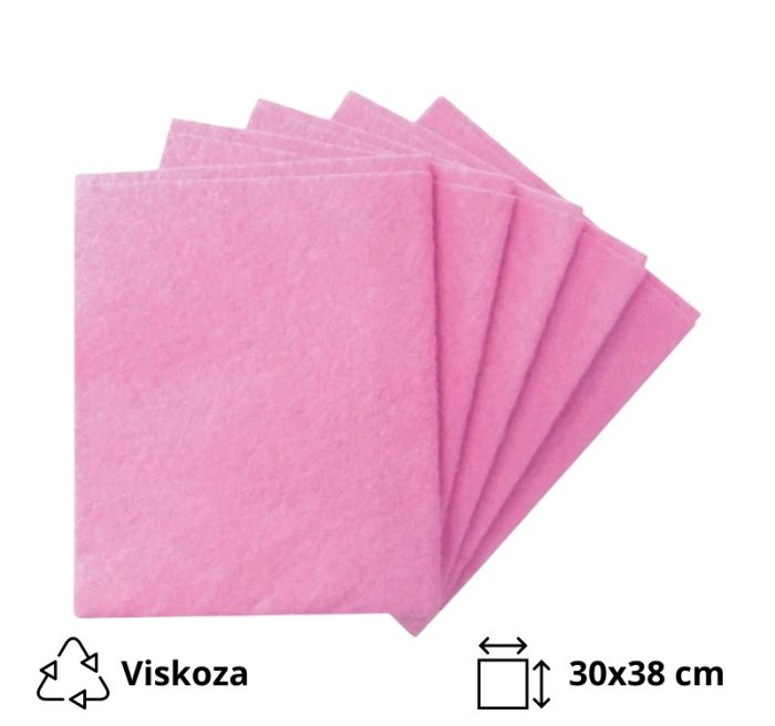 Krpa od viskoze univerzalna 30×38 cm ružičasta 5 kom