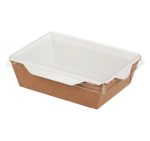 Papirnata posuda s prozirnim poklopcem ECO OpSalad 400 ml 120х85х45 mm kraft [50 kom/pak]