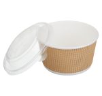 Posuda papirnata Tambien ECO d=135mm, h=68mm, 720 ml, gofriran kraft, točkasta linija za poklopcem, 50 kom (komplet)