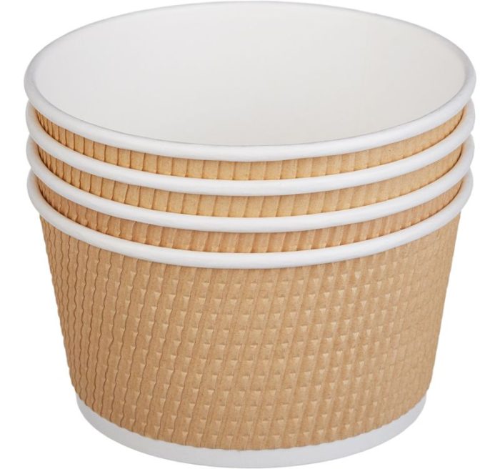 Papirnata posuda Tambien ECO 720 ml d=135 mm h=68 mm valoviti kraft, točkasta, bez poklopca 25 kom