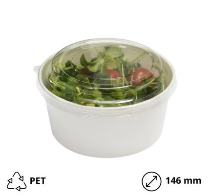 Poklopac PET za posudu papirnatu 750 ml d=146 mm [50 kom/pak]