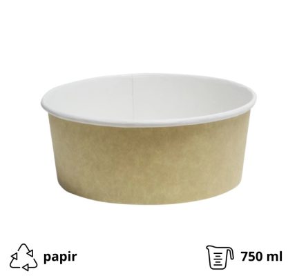 * Papirnata posuda za salatu 750 ml d=146 mm h=65 mm kraft, bez poklopca [50 kom/pak]