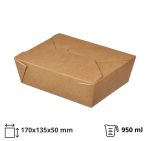Papirnata posuda Fold Box 950 ml 170x135x50 mm, kraft [15 kom/pak]