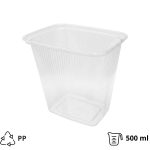 Posuda PP 500 ml 108x82x104 mm prozirna, bez poklopca [50 kom/pak]