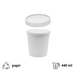 Papirnata posuda za juhu BioBox 440 ml d=98 mm h= 99 mm bijela, 50 kom (komplet)