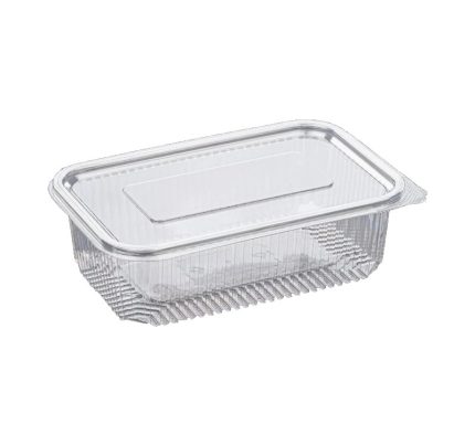 Posuda s ravnim poklopcem rPET 750 ml 128x194x53 mm prozirna [100 kom/pak]