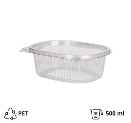 Posuda za poklopcem PET 500 ml 157×130х56 mm prozirna [313 kom/pak]