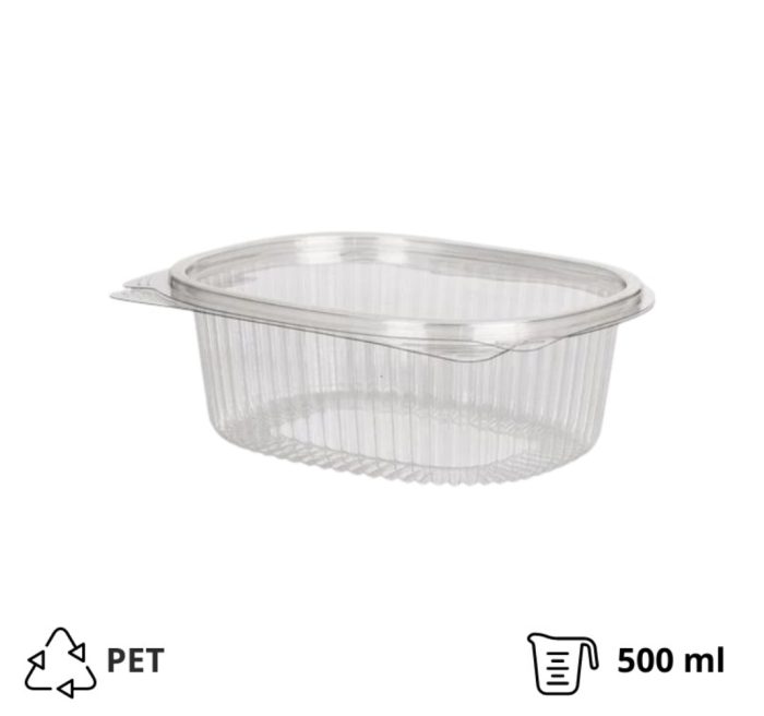 Posuda za poklopcem PET 500 ml 157×130х56 mm prozirna [313 kom/pak]