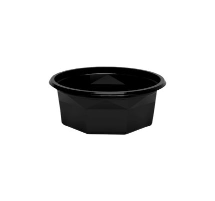 Posuda PET 250 ml d=116 mm h=45 mm crna, bez poklopca [100 kom/pak]